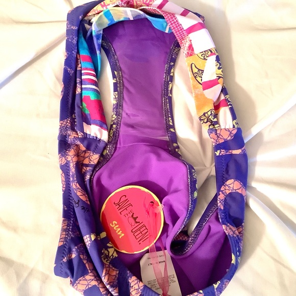 💯NWT STUNNING SWIM BOTTOMS BY SAVE THE QUEEN /MADE IN ITALY SZ L - Picture 5 of 5